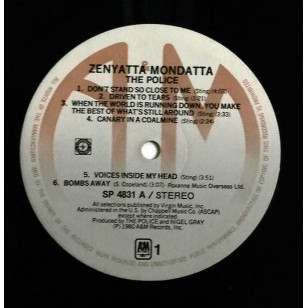 The Police ‎- Zenyatta Mondatta 1980 Asia Version Vinyl LP ***READY TO SHIP from Hong Kong***